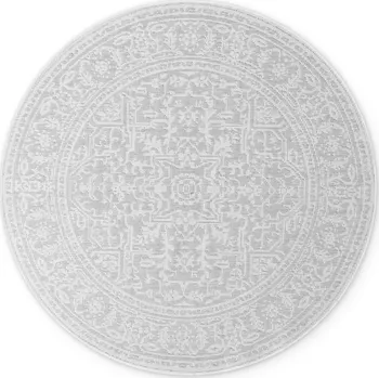 Koberec NORTHRUGS Kusový koberec Duet Kona White/Gray kruh - na ven i na doma Rozměry koberců: 160x160