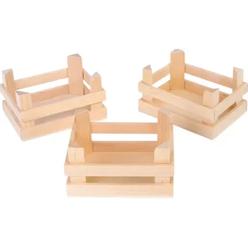 Dřevěná hračka small foot Sada malá přepravka na potraviny 3 ks