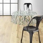 Douceur d`Interieur Interiérový design Průhledný PVC ubrus s rostlinným vzorem AUREA, O 140 cm