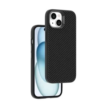 Pouzdro na mobilní telefon Winner Pouzdro Platinum Carbon s podporou MagSafe iPhone 15 - černé, 13385
