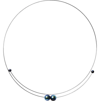 Náhrdelník Lady, dámské náhrdelníky s černými korálky s duhovým polopokovem