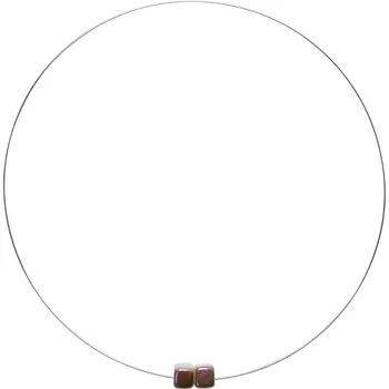 Náhrdelník Kostky, pánské náhrdelníky bílosříbrný s růžovým polopokovem