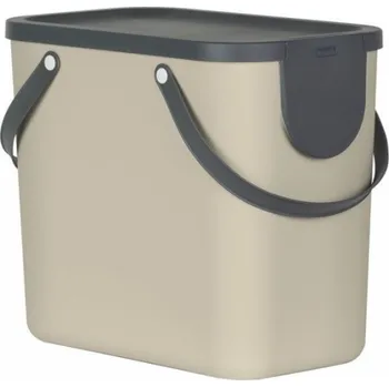 Odpadkový koš Rotho Odpadkový koš na třídění, výklopný, 25 l, béžový (1024907422)