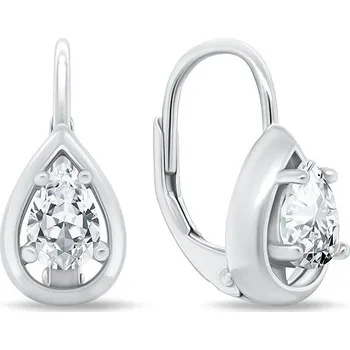 Náušnice Brilio Silver Visací Stříbrné náušnice se zirkony EA1163W (Ag925/1000, 2,42 g)