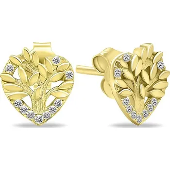 Náušnice Brilio Silver Pozlacené náušnice se zirkony EA1049Y (Ag925/1000, 2,37 g)