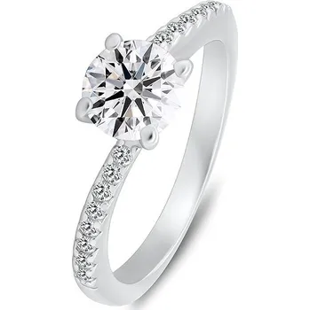 Prsten Brilio Silver Stříbrný zásnubní prsten s čirými zirkony RI138W (Ag925/1000, 2,48 g)