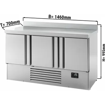 Lednice G.Gastro Chladiaci stôl PREMIUM PLUS - 1460x700mm - s 3 dvierkami a so stojanom
