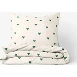 Goldea bavlněné povlečení - srdíčka na slonové kosti 140 x 220 a 70 x 90 cm 222420530