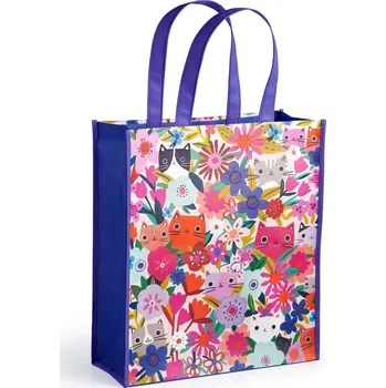 Nákupní taška Mudpuppy Znovupoužitelná nákupní taška Kočky v květinách