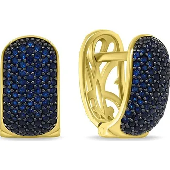 Náušnice Brilio Silver Pozlacené náušnice s modrými zirkony EA1032YB (Ag925/1000, 4,85 g)