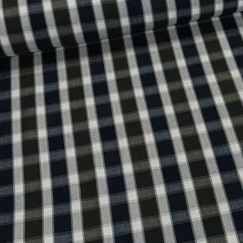 Potahové akrylové plátno (dralon, teflon) na zahradní nábytek, tmavě modro-šedé pruhokáro, š.180cm (látka v metráži)