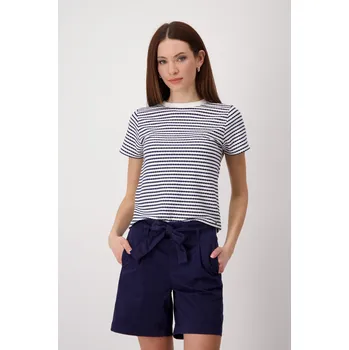 Dámské tričko Tričko Monari 9745 modro bílé pruhované s jemnými proužky Velikost: 36