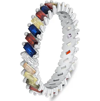 Prsten Brilio Silver Stříbrný prsten s barevnými zirkony RI128W 54 mm (Ag925/1000, 2,3 g)