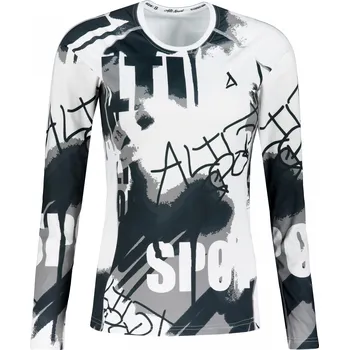 Dámské tričko Dámské funkční tričko s dlouhým rukávem premium ALTISPORT VOJ/ALW076TR03 BÍLOČERNÁ XL