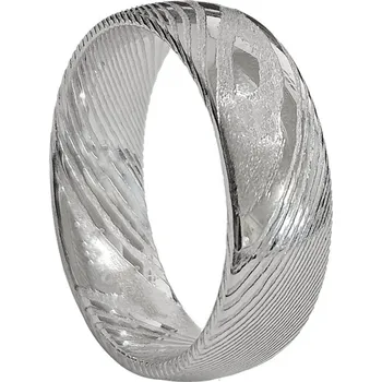Prsten Tonni Marra® prsten Fianaise 8mm Silver Polished - Damascus Flat Velikost: 60/19,0mm/US 9 obvod/průměr