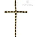 Zlatý přívěsek křížek s černými zirkony