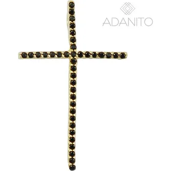 Přívěsek Zlatý přívěsek křížek s černými zirkony