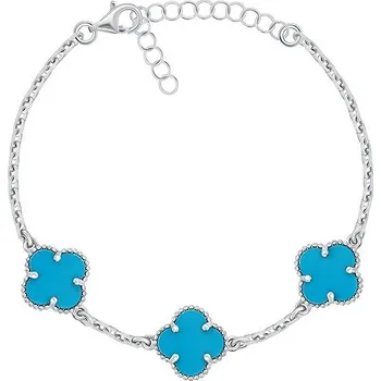 Náramek Brilio Silver Stříbrný dámský náramek se čtyřlístky BRC191WTQ (Ag925/1000, 4,1 g)