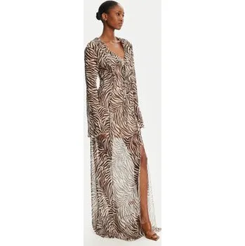 Dámské šaty Haveone Večerní šaty AVS-N043 Hnědá Slim Fit XL