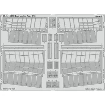 Plastikový model Eduard 1/32 A6M2 Zero landing flaps (TAMIYA)