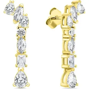 Náušnice Brilio Silver Pozlacené náušnice se zirkony EA998Y (Ag925/1000, 1,92 g)