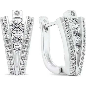 Náušnice Brilio Silver Třpytivé Stříbrné náušnice se zirkony EA463W (Ag925/1000, 4,42 g)