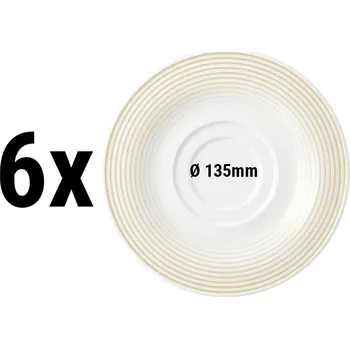 G.Gastro (6 pieces) SELTMANN WEIDEN | Round Espresso Saucer Blues – Sand Beige – Ø135 mm – High-Gloss Porcelain
