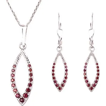 Souprava šperků granát souprava Set 224 (Set 224) povrchová úprava: zlacené