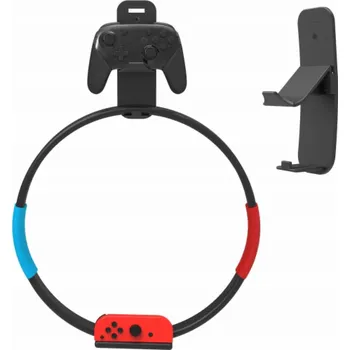 Herní konzole JYS nástěnný držák 2v1 pro podložku + kroužek-konektor pro Nintendo Switch / Switch OLED / P5243 / NS243