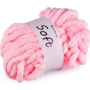 Příze Pletací příze žinylková Soft 250 g Varianta: 2 růžová sv., Balení: 1 ks