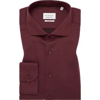 Pánská košile Košile Eterna Modern Fit Struktur vínová velikost: 41, délka rukávu: dlouhý rukáv