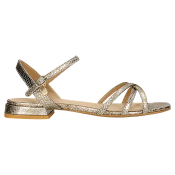 Dámské sandále Zlaté Sandály Z Reliéfní Kůže Wojas 7617158 39