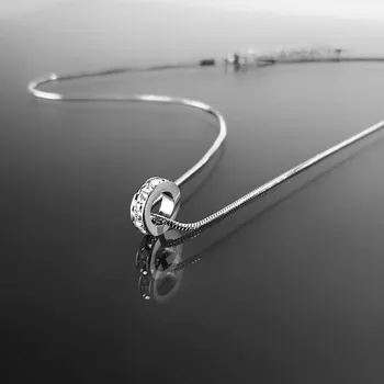 Náhrdelník Náhrdelník z chirurgické oceli s jemným krystalovým kroužkem č. 1595