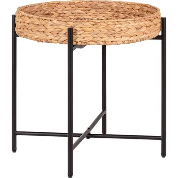 Konferenční stolek Kulatý konferenční stolek Naro 50 cm přírodní vodní hyacint moderní odkládací do obýváku Intesi