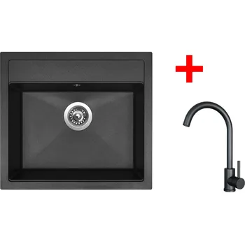 Granitový dřez Sinks SOLO 560 Granblack + ARCO černá matná