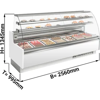 Vinotéka G.Gastro Cukrárenský pult zaoblený 2,56 m / 0,98 m