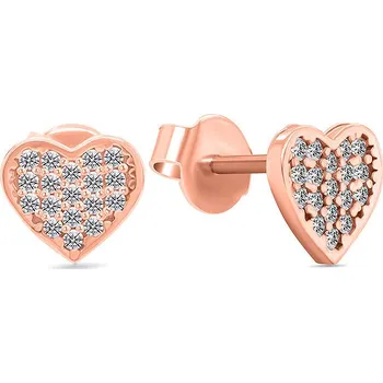 Náušnice Brilio Silver Třpytivé srdíčkové náušnice ze stříbra EA514R (Ag925/1000, 0,98 g)