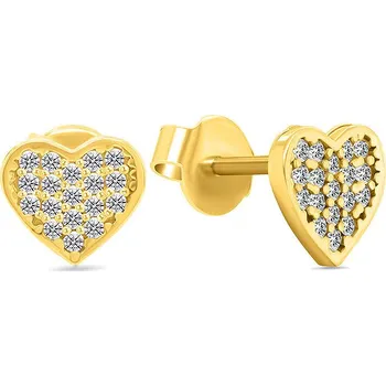 Náušnice Brilio Silver Třpytivé srdíčkové náušnice ze stříbra EA514Y (Ag925/1000, 0,98 g)