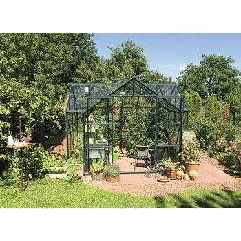 Skleník Skleník Vitavia Sirius skleněný 3 mm 383 x 383 cm zelený vč. základového rámu