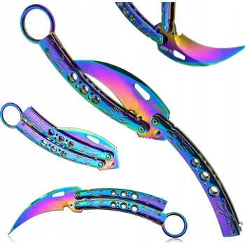 Sebeobrana KANDAR Nůž motýlek Karambit Butterfly Rainbow Kandar® N-161