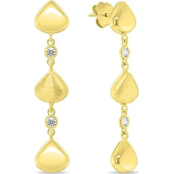 Náušnice Brilio Silver Visací pozlacené náušnice EA1038Y (Ag925/1000, 3,95 g)