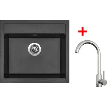 Granitový dřez Sinks SOLO 560 Metalblack + ARCO celonerezová