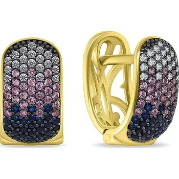 Náušnice Brilio Silver Pozlacené náušnice s barevnými zirkony EA1032YPB (Ag925/1000, 4,85 g)