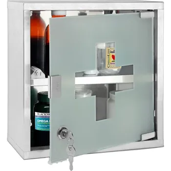 Odpadkový koš Deuba® Lékárnička z nerezové oceli 30×30 cm se zámkem a klíčem
