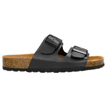 Dámské žabky Černé Dámské Pantofle S Řemínky A Korkovou Podrážkou Wojas 7407751 36