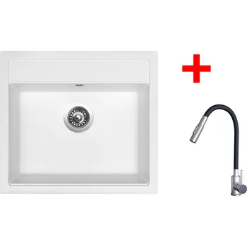 Granitový dřez Sinks SOLO 560 Milk + ELASTA S nerez/černá