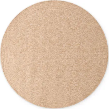 Koberec NORTHRUGS Kusový koberec Duet Rosel Beige/White kruh - na ven i na doma Rozměry koberců: 160x160
