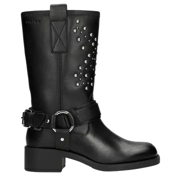 Dámské kozačky Robustní Stylové Vysoké Kotníkové Boty Dámské Z Černé Kůže Wojas 5525151 36