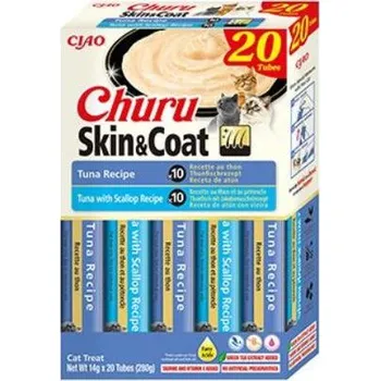 Pamlsek pro kočku Churu Cat BOX Skin&Coat Tuna Variety 20x14g