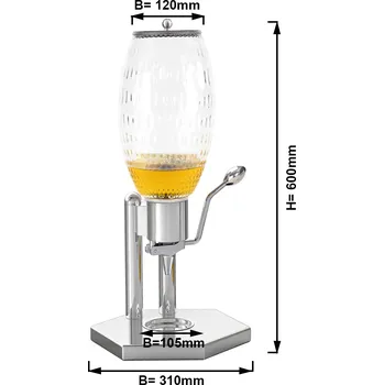 Dávkovač mýdla G.Gastro Dávkovač medu - 4,7L - chróm